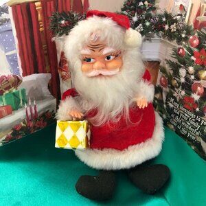 Vintage Santa Musical Moving Figure Plays Jingle Bells Retro Christmas 70s